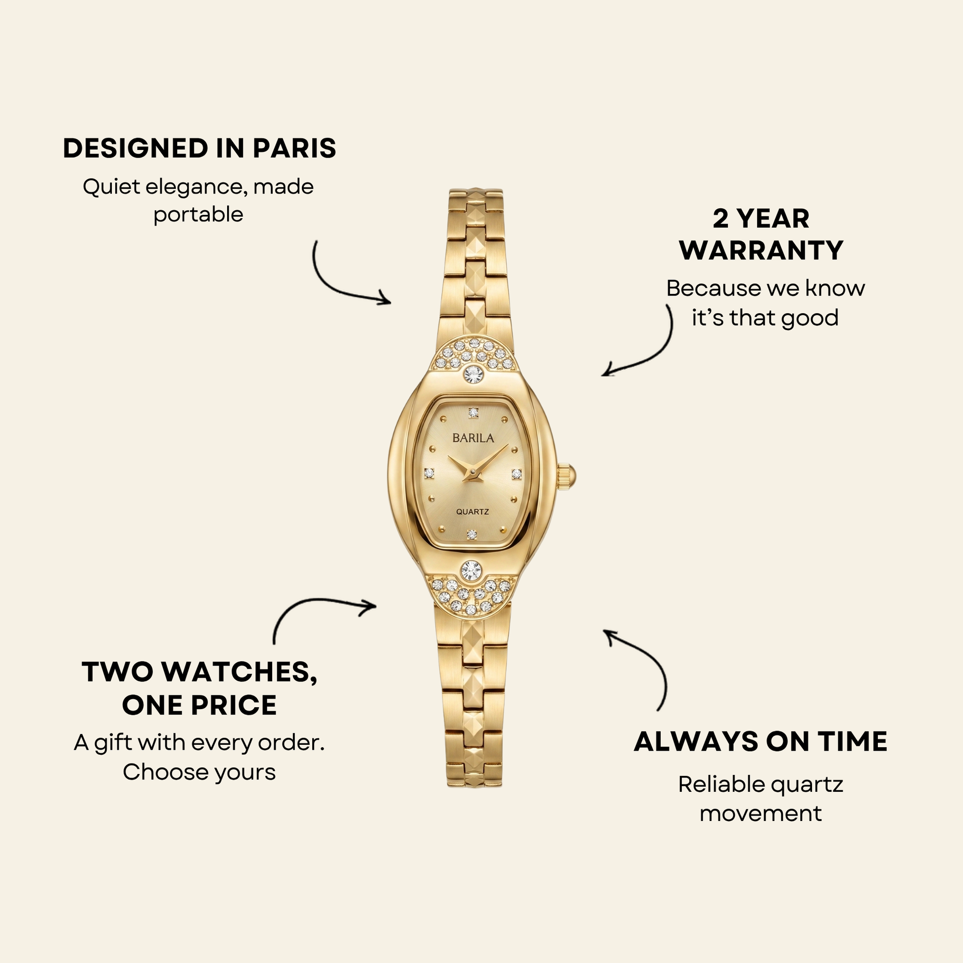 Trocadéro Watch Gold | Balvem