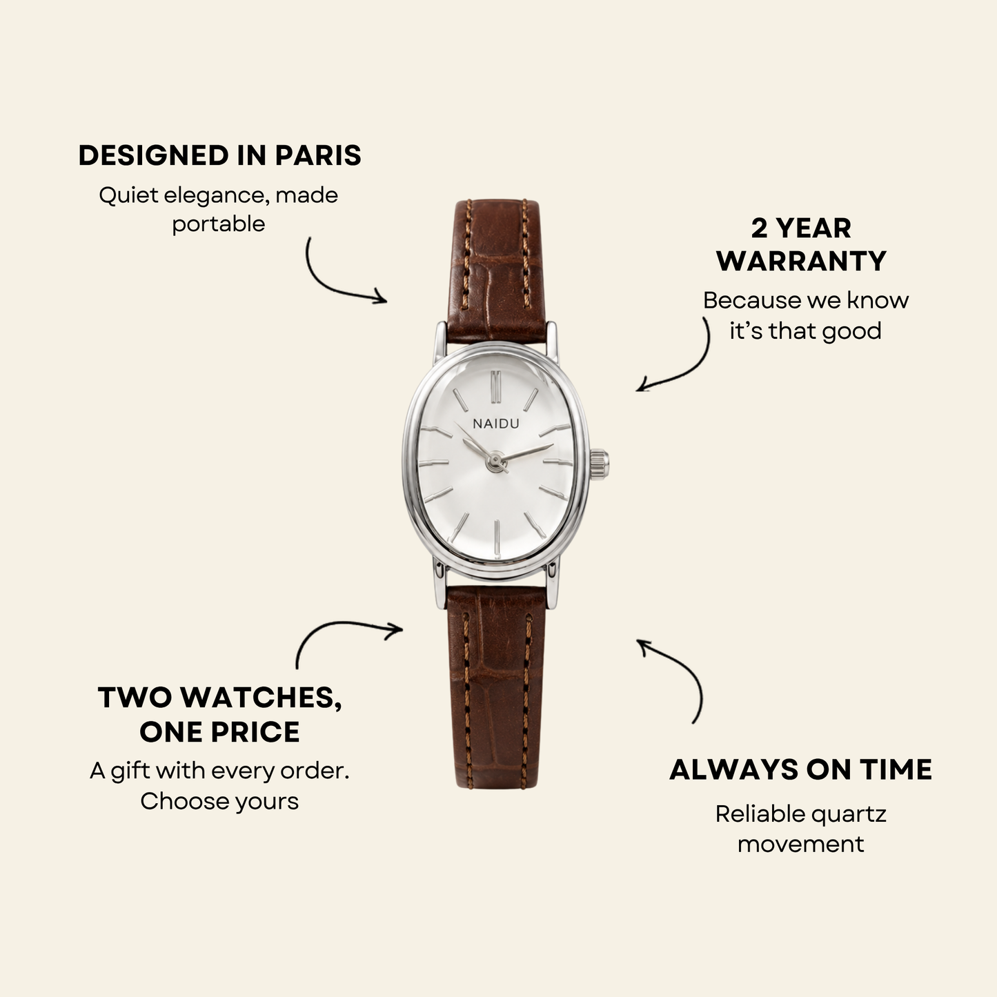 Madeleine Watch Cognac | Balvem