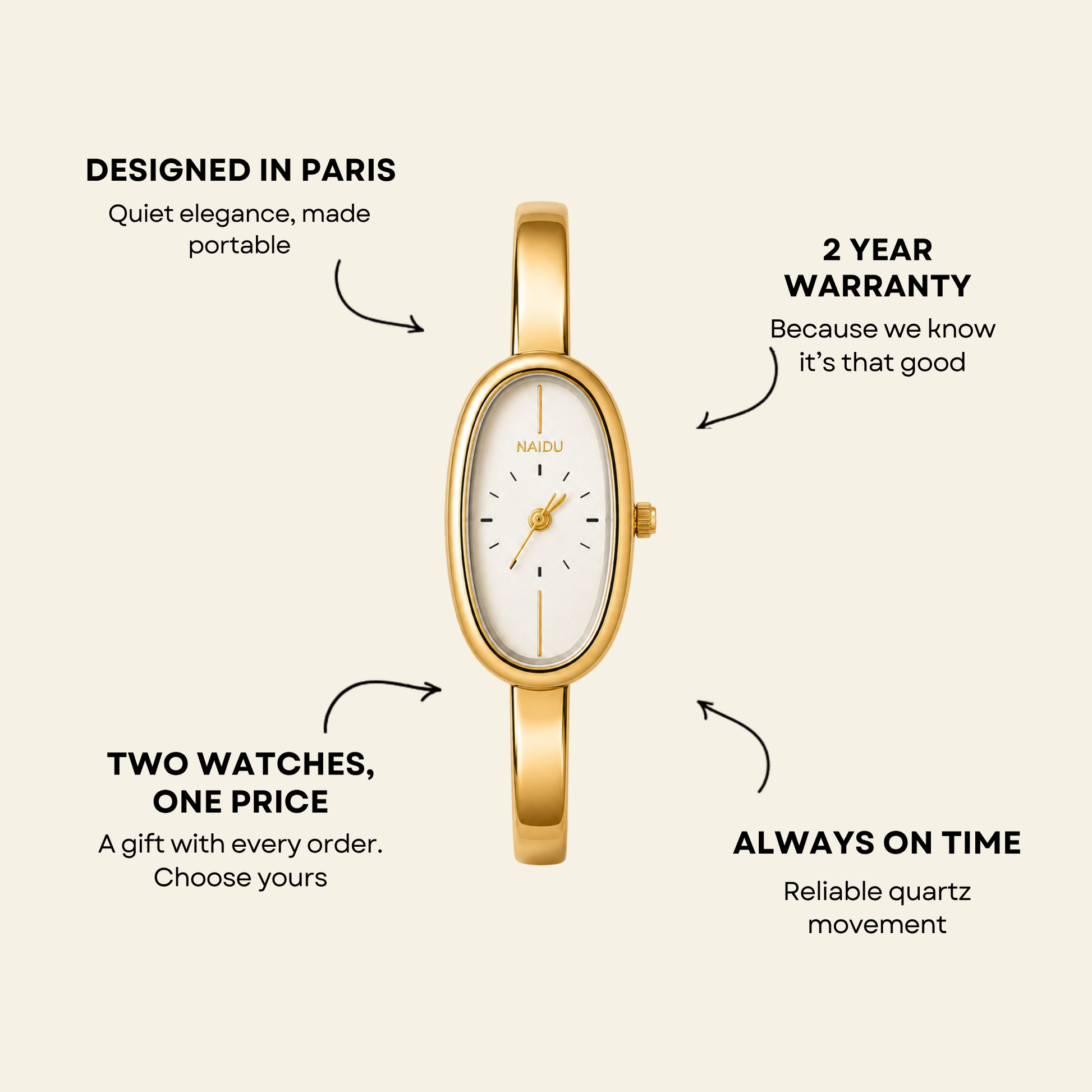 Passy Watch Gold | Balvem