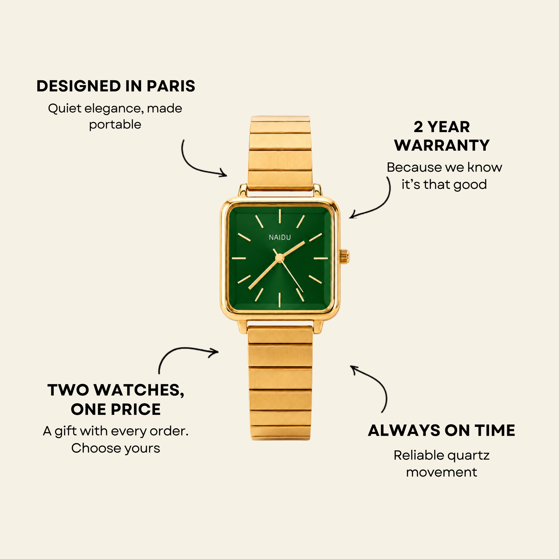 Le Marais Watch Emerald | Balvem