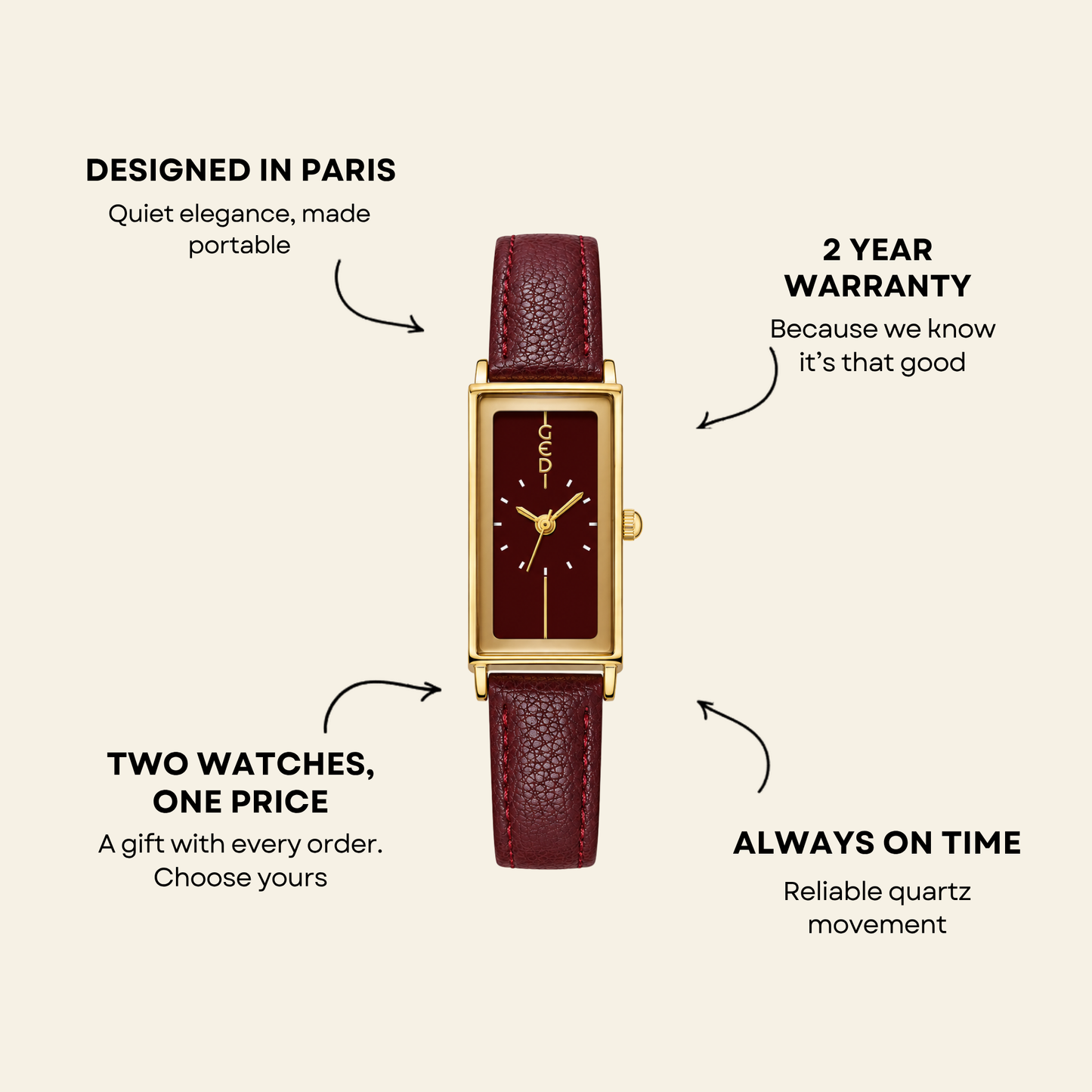 Montaigne Watch Burgundy | Balvem